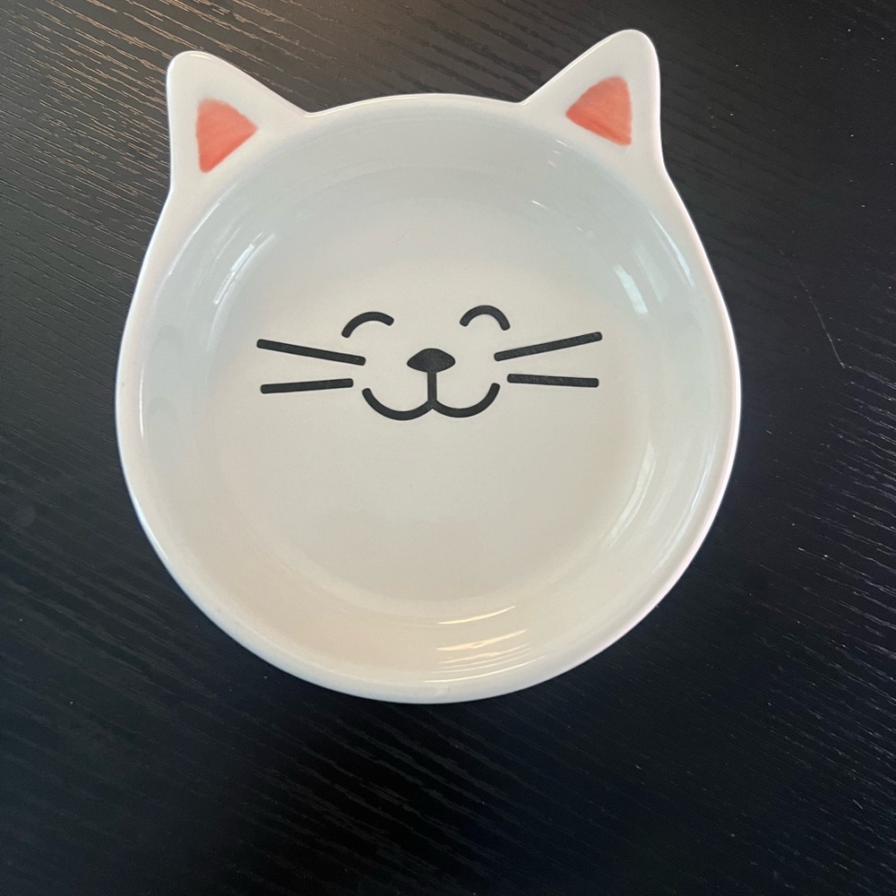 Ceramic Kitty Face Meow Cat Saucer, 0.75-cup
